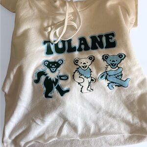 Cream Tulane Hoodie with Dancing Bears